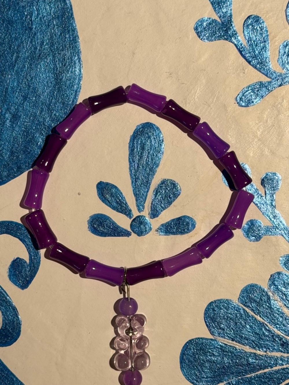 Elegant Purple Beaded Pendant Necklace for Women